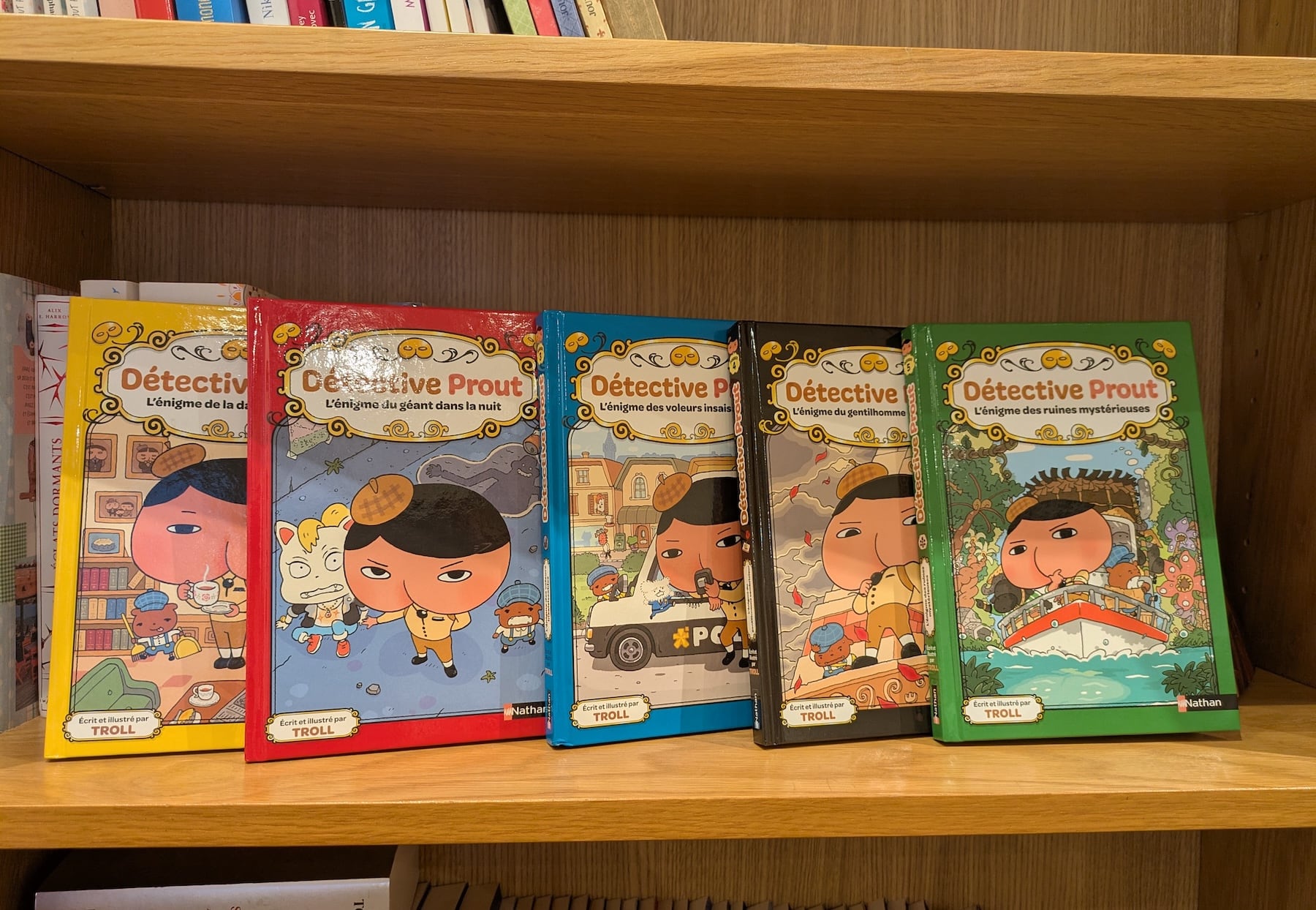 Couvertures des tomes 1 à 5 de Détective Prout